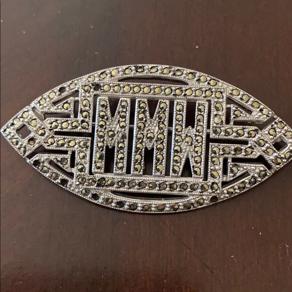 Silver antique sleeve cuffs, ring ,brooch, 2 pins - Picture 5 of 8